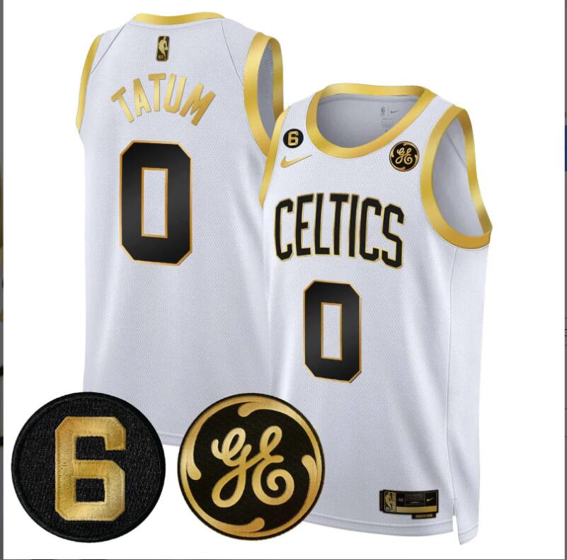 Men Boston Celtics #6 Bill Russell John Havlicek Patch Custom white 2024 NBA Jersey->customized nfl jersey->Custom Jersey